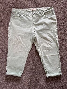 Slink Jeans- Women's Light Mint Green Capri